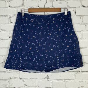 Lady Hagen Skort Womens Blue Size 8 Golf Clubs Print Shorts Golf Tennis Side Zip